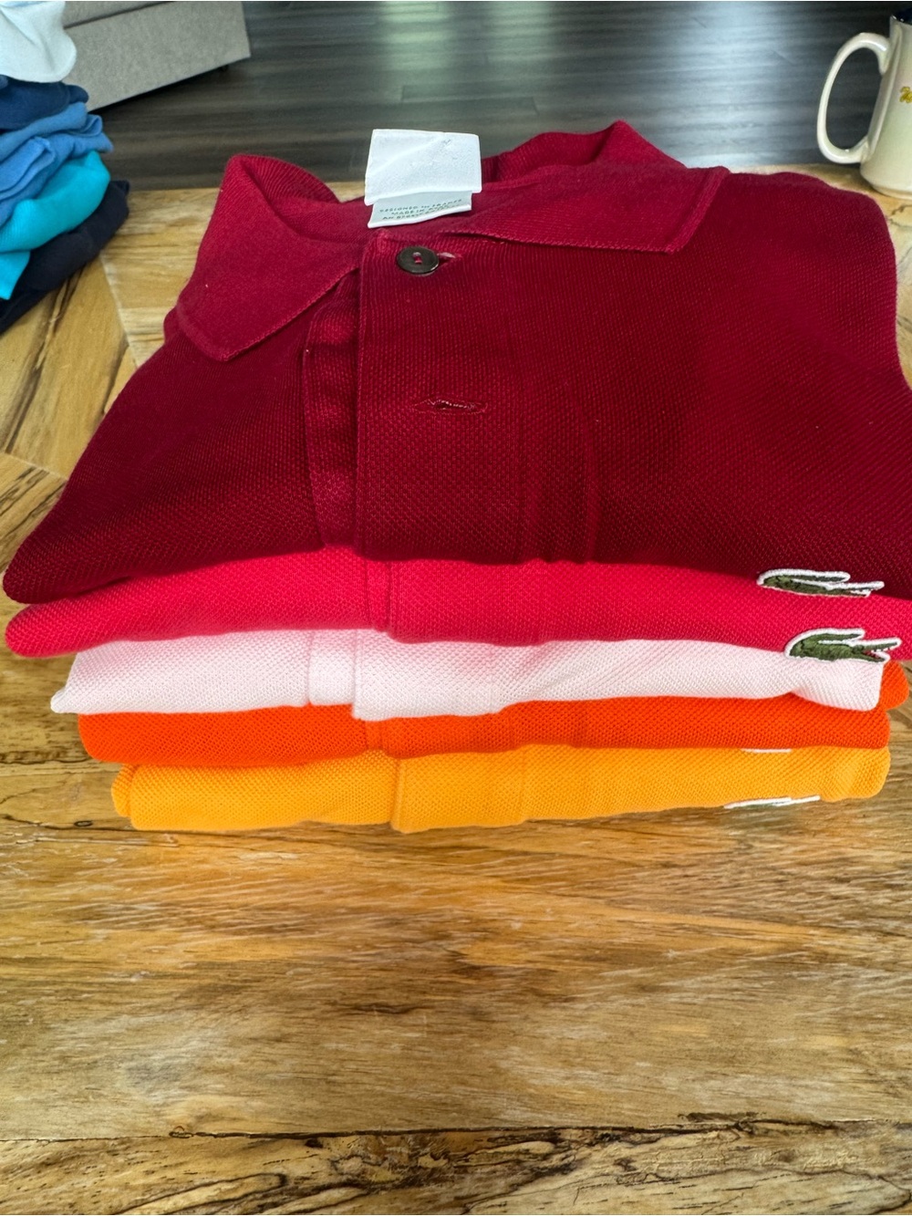 Men’s Lacoste Polo Shirts - Assorted Pink & Orange Tones. Excellent condition. - Picture 3 of 3
